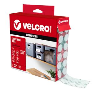 VELCRO Brand Dots with Adhesive White | 200 Pk | 3/4" Circles | Sticky Back Round Hook and Loop Closures for Organizing, Arts and Crafts, School Projects, 91824, 200Pk