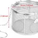 Stainless Steel Tea Ball Strainer, 14 * 10cm Extra Fine Mesh Infuser Basket with Chain and Hook Lid for Brewing Loose Leaf Tea, Spices, Seasonings in Cups Mugs Pots