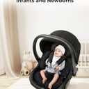 TinlyFinly Newborn Car Seat Insert, Head and Body Support, Reversible Infant Insert Compatible with Baby Carseat, Stroller, Mamaroo Swing, Rocker, Bouncer. Baby Car Seat Cushion - Black