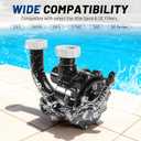 Side Mount 2" Multiport Backwash Valve Kit, 6-Position (6-Way) Pool Filter Valve Compatible with Pentair Sta-Rite 18201-0200, for Sand & DE Filters, Includes PVC Unions