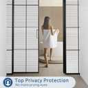 rabbitgoo Window Privacy Film Frosted Glass Film for Bathroom, Non Adhesive Static Cling Removable Window Sticker for Glass Door, Anti-UV Opaque Coverings, Blinds Pattern 0.79" Wide, 35.4" x 78.7"