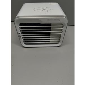 BLACK+DECKER Desktop Air Cooler, Personal Portable Fan with 3-Speeds, Evaporative Air Cooler with 0.5L Water Tank, Air Cooler Fan for Desk, Home, Office, Bedroom, and more, BDMC10, White/Gray