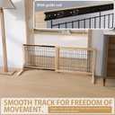 YOCAN Adjustable Wide Dog Gate for Doors, Hallways & Stairs 19.7" Tall, 23.645.3" Expandable Freestanding Pet Safety Gate, No Drill Pressure Mounted Wood & Metal Frame (Black/Natural)
