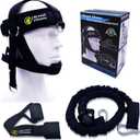 J Bryant Neck Harness Head - Weight Lifting with Resistance Tube Bands - Door Anchor Set Adjustable Neck Training Strap Exercise Equipment (Black-L(23"-25"))