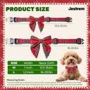 2 x Valentines Day Dog Collar with Bow,Adjustable Plaid Bow Tie with Box,Soft Breakaway Collars for Girl Boy Puppy Small Medium Large Dogs Pets, M