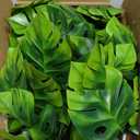 4 PCS Artificial Monstera Leaf Vines, 5.9 FT Fake Hanging Plants Greenery Garland Ivy Palm Leaves, Tropical Luau Greenery Vine for Home Garden Porch Party Beach Hawaiian Party Indoor Outdoor Dcor