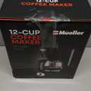Mueller 12-Cup Drip Coffee Maker - Borosilicate Carafe, Auto-Off, Reusable Filter, Anti-Drip, Keep-Warm Function, Clear Water Level Window Coffee Machine, Kitchen Essentials & Accessories (Black)