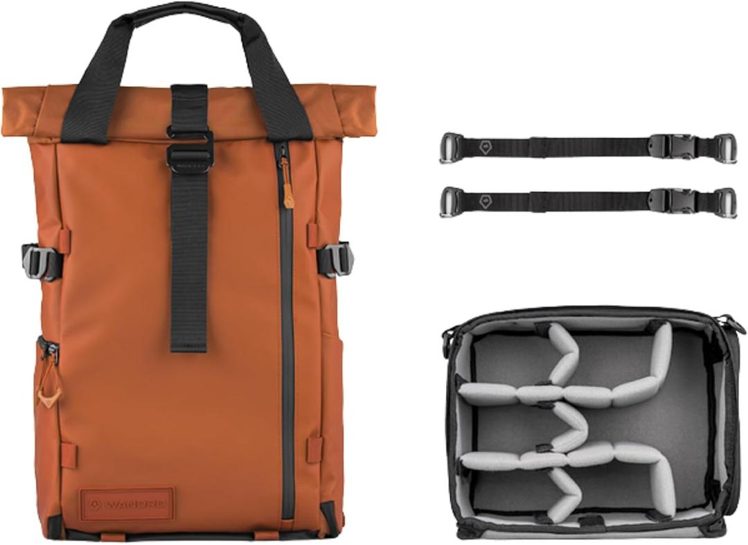 WANDRD All New PRVKE 21L V4: Camera Backpack and Photography Bundle - Weatherproof Travel and Photography Backpack, Bundle Includes 21L Bag, Camera Cube, Waist Straps, and Accessory Straps (Sedona Orange)