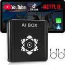 AI Box for Factory Wired CarPlay, Wireless CarPlay & Android Auto Adapter with Netflix, YouTube & TikTok, Full Android Car Video Box with 4G LTE, GPS, Dual Bluetooth and Dual-Band WiFi