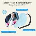 Baby Car Mirror, Safety Car Seat Mirror for Rear Facing Infant, Clear Wide View, 360Rotation, Easily Observe the Baby Move, Secure, Shatterproof, Crash Tested and Certified (Black)