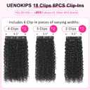 6 Pcs Curly Clip In Hair Extensions 18 Inch Protein Fiber Real Hair Feeling