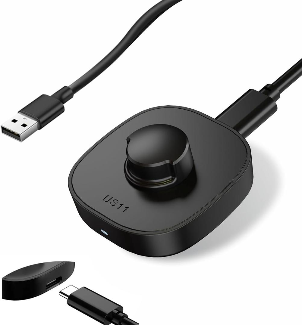 Charger for Oura Ring Gen3 - Size 10 - Fast Charging Dock with USB-C Cable Compatible with Oura Ring Gen3 | Full Battery Charge in 60-90 Minutes - Black