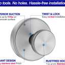 Suction Cup Hooks for Shower, Removable Towel Hooks for Bathroom Window Glass Door Wall, Bath Robe Looafh Hook for Hanging - 2 Pack, Silver