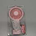 IPOW Mini Handheld Fan Personal Portable Fan 3 Speed Adjustable Angle Removable Base Lanyard USB Recharging Battery Operated Small Desk Cooling Face Fan for Home Camping Disney Travel Peach Pink