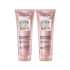 L'Oreal Paris EverPure SulfateFree Vegan Hair Care Kit Shampoo and Conditioner to Strengthen and Repair Hair Bonds 
