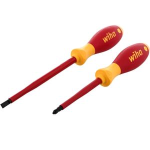 Wiha 33580 2 Piece Insulated SoftFinish Slotted and Phillips Screwdriver Set
