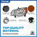 Headlights Assembly for 2011-2020 Dodge Grand Caravan, for 2008-2016 Chrysler Town Country High/Low Beam with Bulbs, Passenger and Driver Side