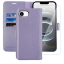 MONASAY Wallet Case Compatible for iPhone 16E/17E 5G,6.1-inch, [Glass Screen Protector] Flip Folio Leather Cell Phone Cover with Credit Card Holder, Lavenders