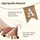 Burlap Happy Birthday Banner with Pennant Banner Flags for Birthdays Decorations, Brown Burlap Happy Birthday Signs Bunting for Men Women Boys Girls kids Neutral Celebration Party Backdrops
