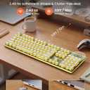 Wireless Keyboard with Warm Backlit, Quiet, Rechargeable, 2.4GHz, Green