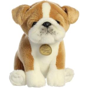 Aurora® Adorable Miyoni® Tots Bulldog Pup Stuffed Animal - Lifelike Detail - Cherished Companionship - White 8.5 Inches