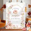 Wildflower Fall Little Pumpkin Baby Shower Backdrop Floral A Little Pumpkin is on The Way Photography Background Gold Glitter Fall Baby Shower Party Decorations 5x7ft