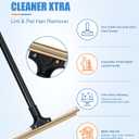 Carpet Rake for Pet Hair Removal, Reusable Dog Hair Remover with 47" Handle, Pet Hair Removal Tool with Innovative Metal Edge Design for Carpets, Rugs, Stairs, Pet Tower & Hard-to-Reach Places
