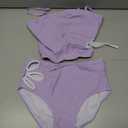 Girls Swimsuit Adjustable Straps Cut Out Swimwear 2 Piece Solid Color Tankini for Girls Bathing Suit 11-12Y