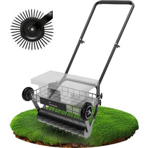 Heavy Duty Manual Lawn Aerator Tool with 39 Spikes, Dual Weight