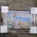 Gentle Sea Framed Impressionism 1 Piece Canvas Wall Art/Monet And Van Gogh Inspired Art, 17" x 25", White Frame