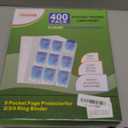 9 Pocket Page Protector, 400 Pack Trading Card Sleeve, Holds 7200 CardsBaseball Card Sheets for 3 Ring Binder, for Skylanders, MTG, Coupon, Game Cards, Trading Cards, Football Cards