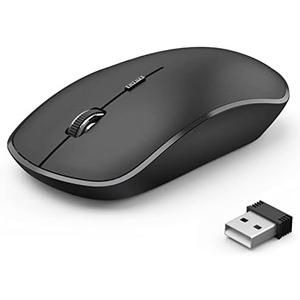 JOYACCESS Wireless Mouse for Laptop, J 2.4G Slim Portable Wireless Silent Mouse, 5 Adjustable DPI, Computer Mouse Wireless with USB Receiver for Desktop,PC,Notebook,MacBook,Chromebook (Black)