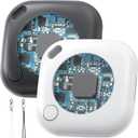 2 Packs Tracker Tags Compatible with Apple Find My (iOS Only), Bluetooth Tracker, Smart Keys Finder and Item Locator with Waterproof Case for Wallet Luggage Backpack