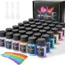Mica Powder for Epoxy Resin, 36 Colors, 0.35 oz(10g) Bottles Mica Glitter, Pigment for Lip Gloss, Soap Making, Bath Bomb, Art Crafts, Resin Dye, Nails