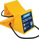 Camco Camper & RV Wheel Chock with Rope - Keeps Trailer in-Place to Safely Unhitch or Park - Compatible with Wheels Up to 26 in Diameter & Molded of Heavy-Duty Hard Plastic - 2-Pack - 44471
