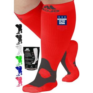 Mojo Unisex Medical Compression Socks 20-30mmHg Knee High for Pain & Swelling, A601 XL
