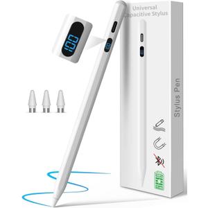 Digiroot Stylus Pen for Android, Stylus with LED Power Display, Tablet Pen Compatible with Samsung/Huawei/Lenovo/Xiaomi Tablets & Phones, Magnetic Smart Pen for iPhone, Android & HarmonyOS Devices