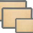 3-Pack Non-Stick Silicone Baking Mat, Food Safe Silicone Mats for Baking Cookies and Macarons - Silicone Baking Sheet(Gray)