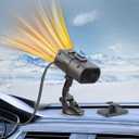 Car Heater 12V 150W 2-in-1 Defroster & Defogger, Fast Heating, Large Airflow, 360 Rotation, Durable High-Temp Design for All 12V Vehicles C16 (Stealth Black Metallic)