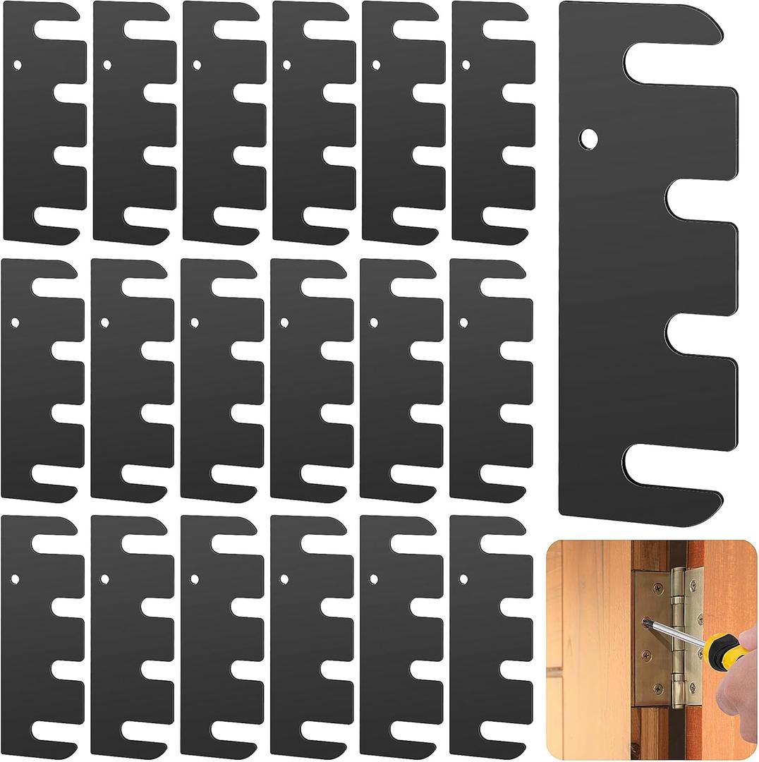 16 Pcs 4 Inch Hardware Door Hinge Shims,Stainless Steel Door Hinge Spacer with Coated Finish,Doors Hinge Shims Hinge Spacer for Repair Kit,0.03 Inches Thick