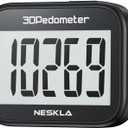 NESKLA 3D Pedometer, Simple Step Counter with Large LCD Display for Walking