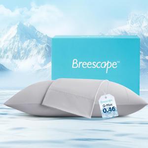 Breescape Cooling Pillow Cases Standard/Queen Size - BlendTek Dry & Cool Technology for Hot Sleepers and Night Sweats, Soft & Smooth Pillowcases for Hair & Skin Care, Set of 2, 20" x 30", Misty Gray