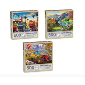 Bits and Pieces Value Set of 3-500 Piece Jigsaw Puzzles for Adults, Bulk Puzzles Featuring Colorful Unique Scenes - Perfect Puzzle Packs for Adults, Puzzles Bulk Bundle - Puzzle Size: 18" x 24"
