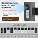 Anti-Theft Video Doorbell Mount,AHBTEYM Mount No Drill Bracket Holder Accessories for Apartment Home Rentals Compatible with Video Doorbell 4/3/3 Plus/2/1/2021/2023 Release(Black)