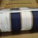 Comfort Spaces Quilt Set Trendy Casual Fun, Vibrant Color Design, Hypoallergenic All Season, Lightweight Coverlet Bedspread Cozy Kids Bedding & Sham Full/Queen Verone White Blue Stripe 3 Piece