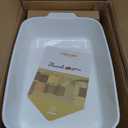 Sweejar Ceramic 13 x 9 Baking Pan, Cake Baking Dish for Brownie, Porcelain Striped Casserole Dishes for Oven with Handle for Lasagna, Family Dinner(White)