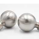 Brushed Nickel Curtain Rods for Windows 48 to 84 – Heavy Duty Expandable 1 Inch Curtain Rod, Adjustable Design with Three Extra Long Wall Brackets, 2 Pack