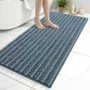 Arotive Luxury Bathroom Rugs 47x24, Extra Soft Thick Absorbent Shaggy Chenille Bath Rugs, Non-Slip Machine Wash Dry, Bath Mats for Bathroom Floor, Tub and Shower, Home Decor Accessories, Smoky Gray