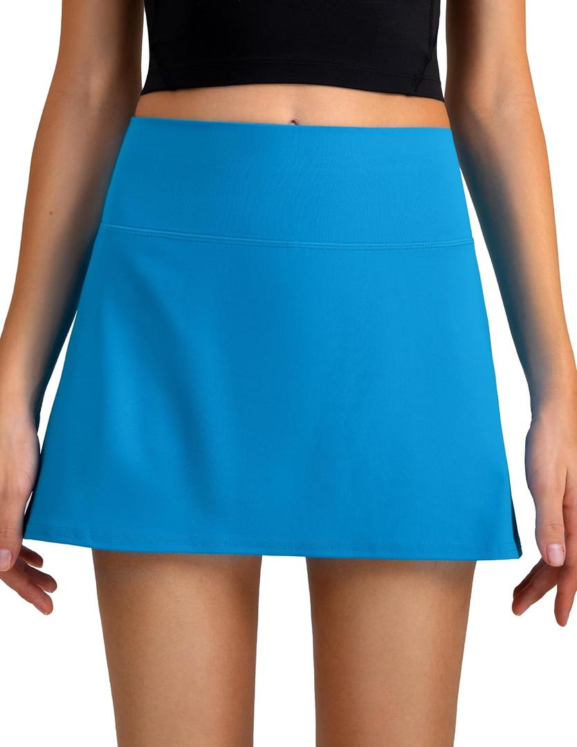 Colorfulkoala Dreamlux Skirts for Women High Rise Athletic Golf Tennis Skorts Built-in Shorts with Pockets L