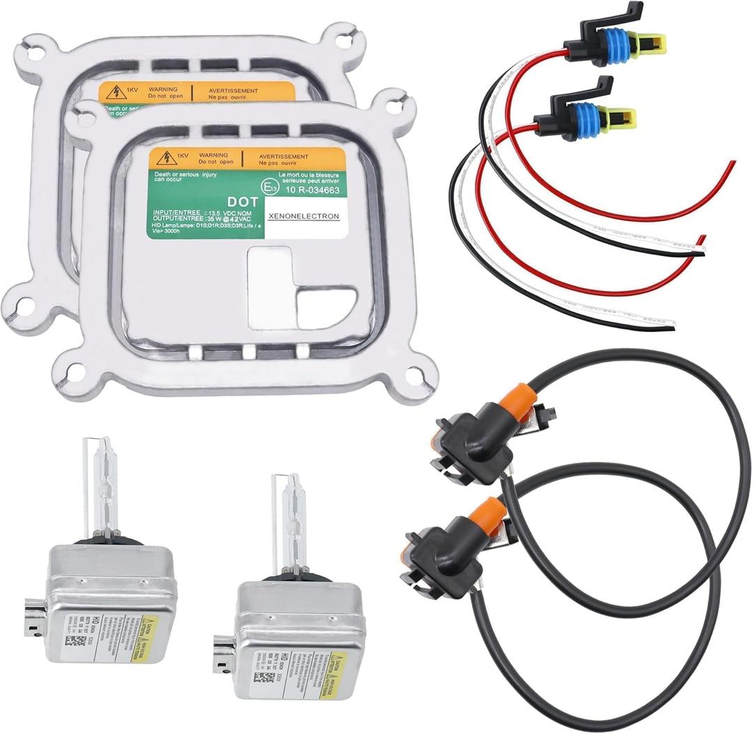 2PCS Xenon HID Headlight Ballast Control Unit with Igniter D3S Bulb Fit for Ford Mustang Edge Escape Explorer F150 Flex Taurus 2010-2019 with D3S Bulb Replace # 8A5Z-13C170-A DL3Z-13C170-A